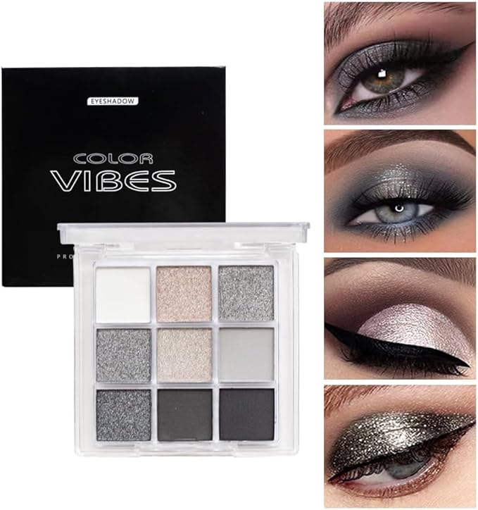 URQT 4 Pack/Set Eyeshadow Palette Set - Rich Colors Eye Makeup Kit, Black, Blue, Green, Purple Eyeshadow Shades, Natural Nude Matte Shimmer Glitter Naked Eye Shadow Pallete Set