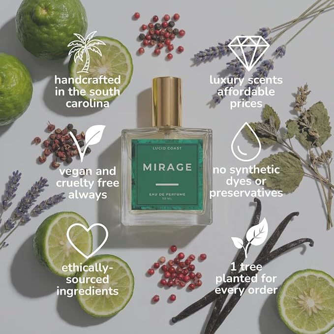 Mirage Extrait de Parfum - Inspired by D. Sauvage - Long Lasting Clean & Vegan Fragrance for Men & Women - Notes of Bergamot, Pepper & Ambroxan - 1.1oz / 30ml
