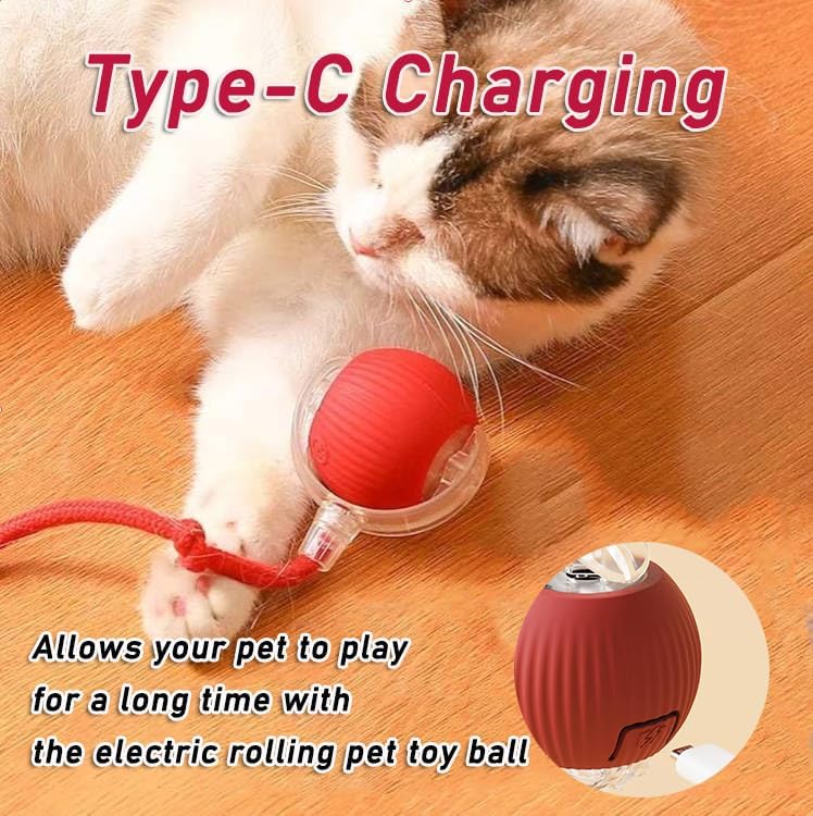 Interactive Rolling Dog Ball,Interactive Rolling Ball Dog Toy,Interactive Rolling Ball Dog Toy,Electric Dog Ball Toy,Electric Dog Ball,360° Smart Automatic Rolling Pet Ball(Red)