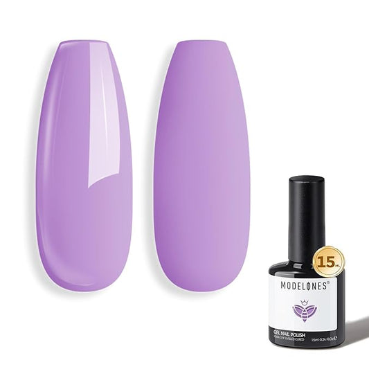 modelones Purple Gel Nail Polish Purple Gel Polish Lavender Periwinkle Nail Polish Soak Off U v LED Pale Macaron Colors Summer Nail Art DIY Manicure at Home Gift for Women 15 ML