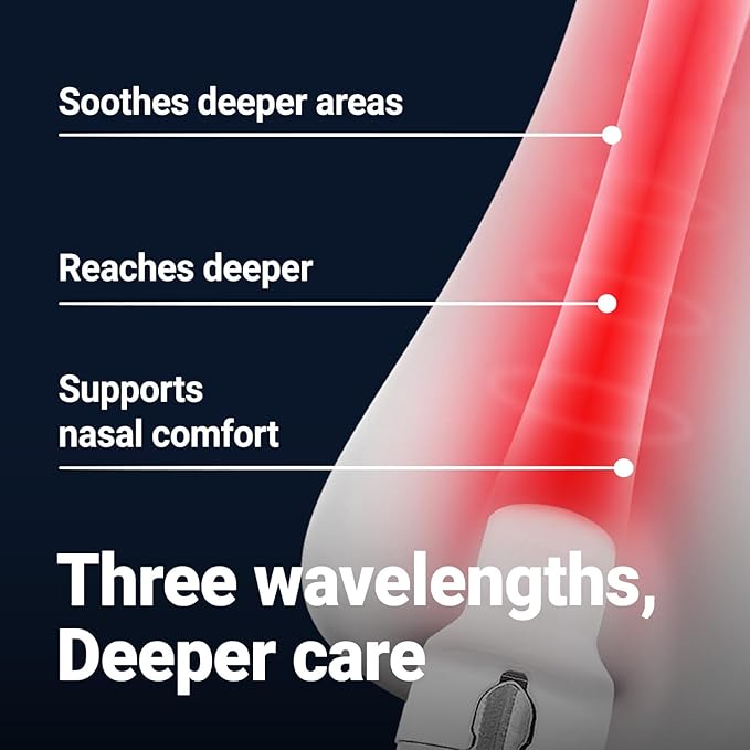 Nasal Red Light Therapy Device – FDA Registered, Multi-Wavelength, Portable & Rechargeable for Allergy & Sinus Relief