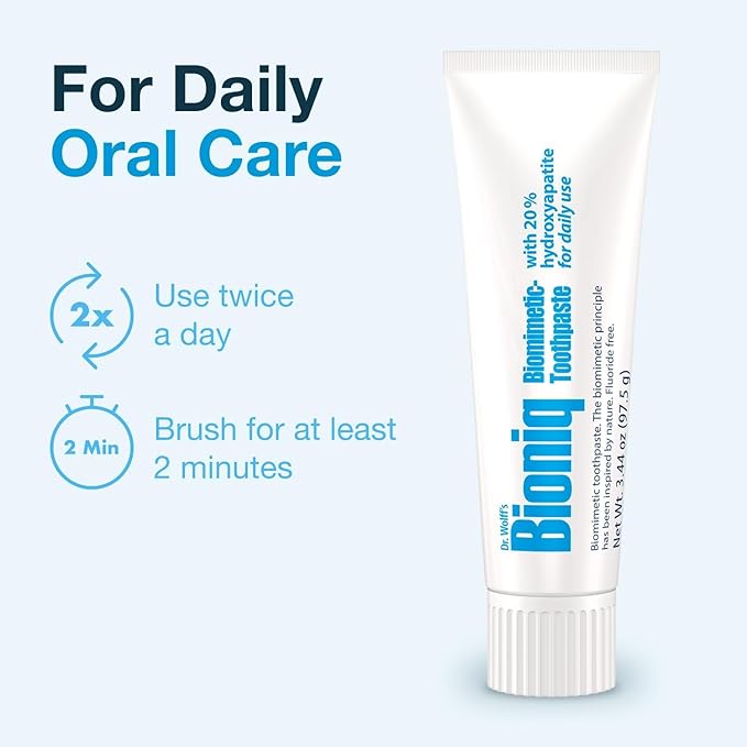 Bioniq Classic Fluoride Free Toothpaste with 20% Hydroxyapatite, Clinically Tested for Sensitive Teeth, Expert Enamel and Gum Care with Mint Flavor, Daily Use - 3.44 oz 3 Pack Family Value Size