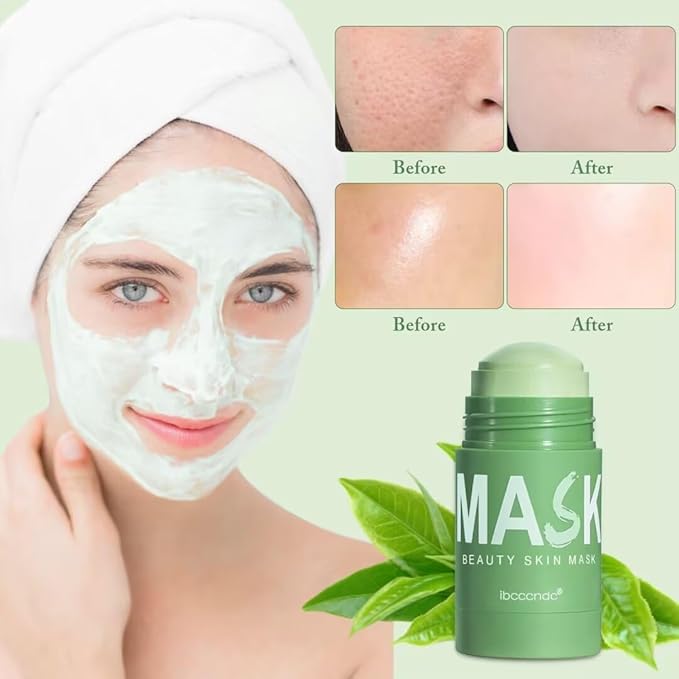Green Tea Deep Cleanse Mask for Face,Blackhead Remover Face Mask,Poreless Deep Cleanse Mask Stick for Purifying,Moisturizing,Oil Control Reduce for Women and Men,2PCS