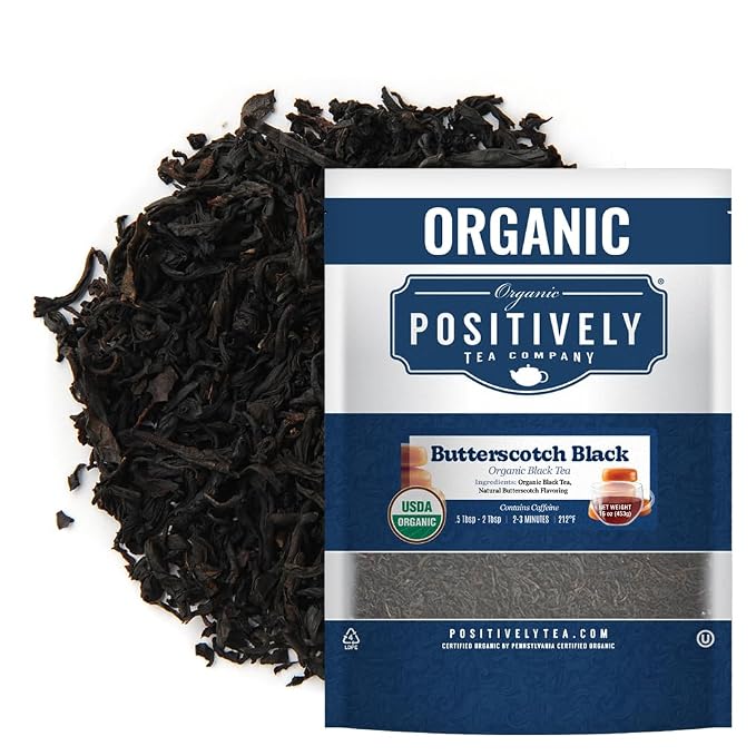 Organic Positively Tea Company, Butterscotch Black Tea, Loose Leaf, 16 Ounce
