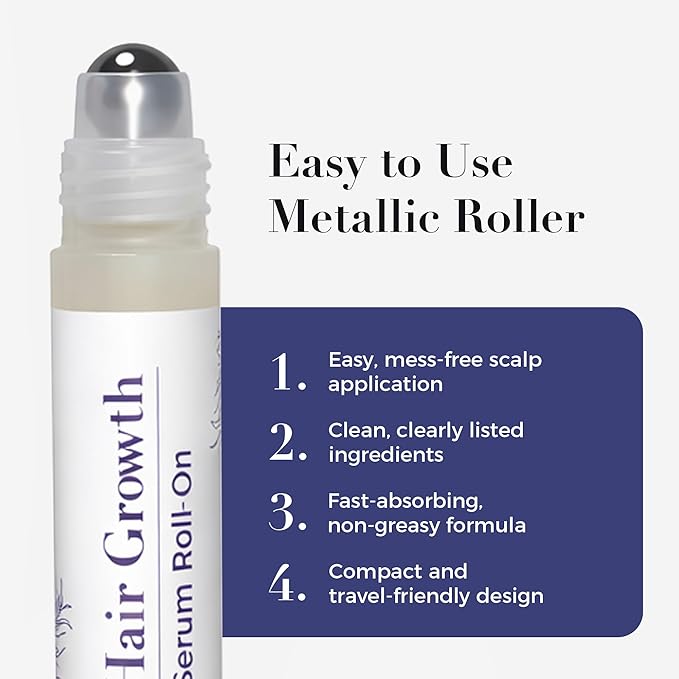Hair Growth Serum Roll On,3% Rosemary, 6% Batana oil,3% Redensyl & 2% Anagain| No-Rinse, Fast-Absorbing | For Thinning Hair & All Hair Men & Women (1 Pcs)