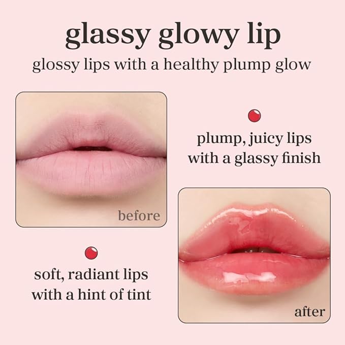 NOONI Korean Lip Oil Set - Appleberry & Applefig | Long-Lasting, Moisturizing, Plumping, Revitalizing for Dry Lips, Waterproof, No Peel Off, Stocking Stuffers, 0.12 FL Oz x 2ea