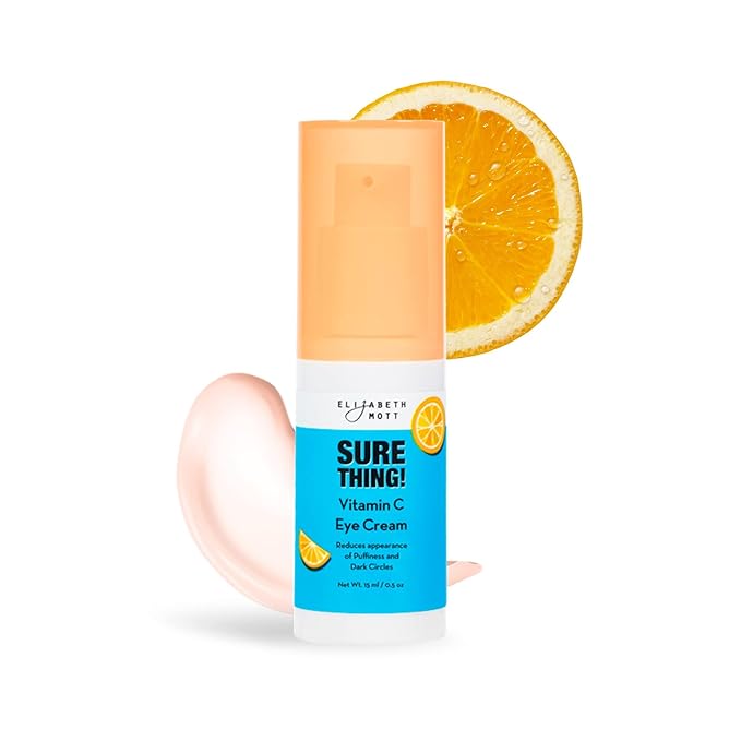 Elizabeth Mott Sure Thing Vitamin C Eye Cream – Hydrating & Brightening Eye Treatment for Dark Circles and Puffiness – Vegan, Fragrance-Free, Cruelty-Free Skincare – 15ml (0.5oz)