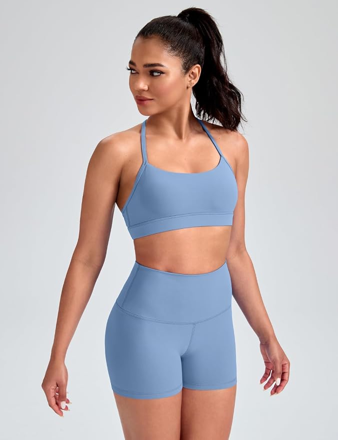 HeyNuts to Freest Womens Y Back Sports Bra, Spaghetti Strap Racerback Low Impact Workout Yoga Tops Padded A-C Cups *Updated