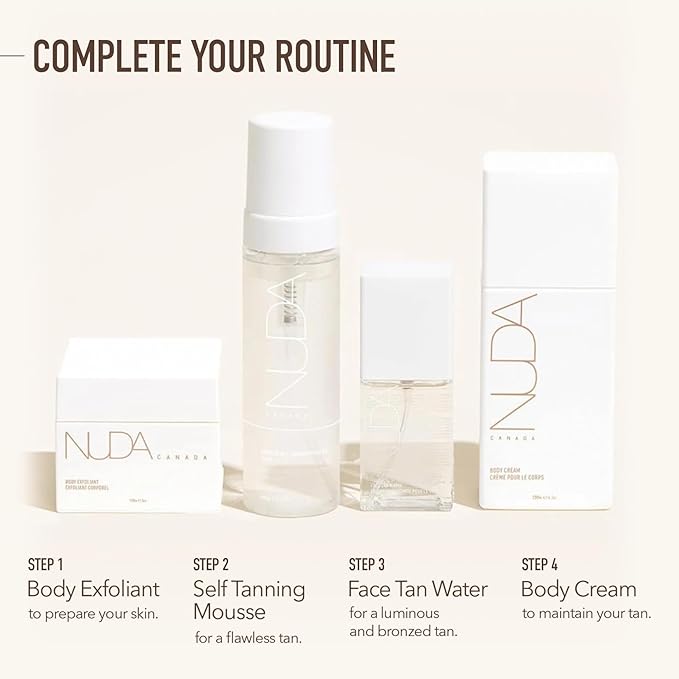 Nuda Face Tan Water | Lightweight and Clear Self Tan Face Mist | Cruelty Free Face Tanner Water with Natural Ingredients | Buildable Spray Tan Solution (75 mL)