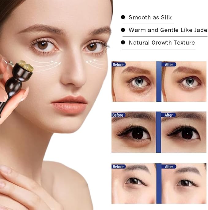 OULIGET Eye Cream Massage Sticks,Sandalwood Eye Face Roller Massager,Eyes Fatigue Relief Massage Stick for Reducing Puffiness Bags Muscle Ache, 2.9 Inches