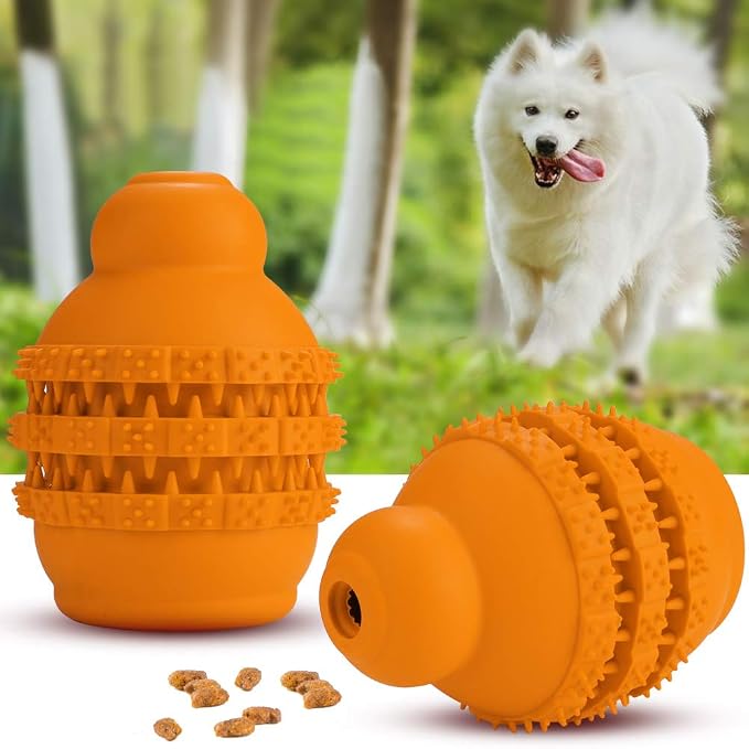 Dog Treat Toy, Gourd Shaped Rubber Food Dispenser