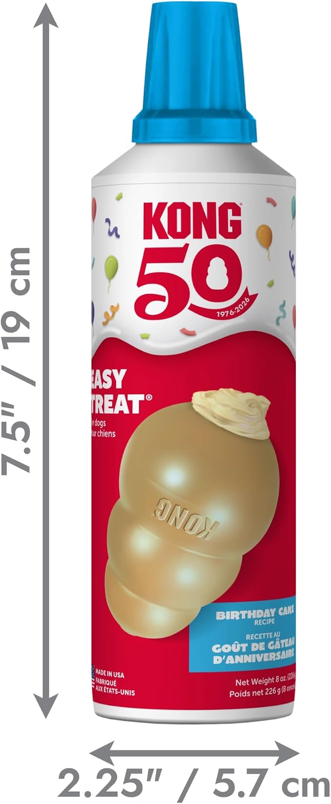 KONG Easy Treat Birthday Cake Dog Paste 3-Pack – Mess-Free Stuffing Treat