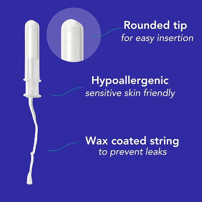 Marlow | Organic Cotton Tampons | Plant Based Applicator | Super 18 Count