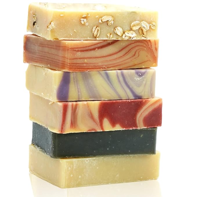 Goat Milk Soap Bar (Variety 6 Pack) - Natural Bar Soap for Men & Women - Handmade w/Real Milk - Dry Skin, Hands/Body - Premium, Gentle, No Dyes - (Large, 5oz)