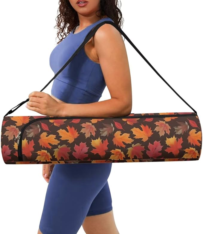 Yoga Mat Bag with Adjustable Shoulder Strap and Handle Zipper, 30in Wide x 6.3in Diameter for Yoga Mat Storage