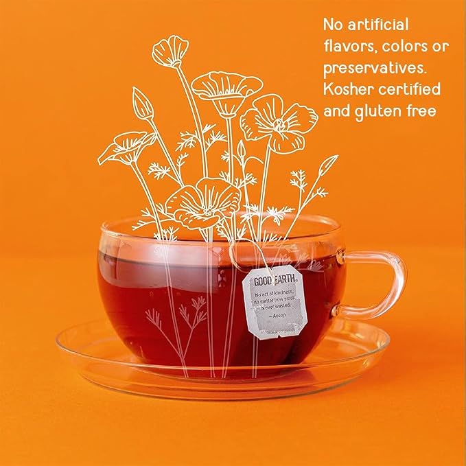 Good Earth Herbal Tea, Sweet & Spicy, Caffeine Free, Packaging May Vary, 18 Count, Pack of 12