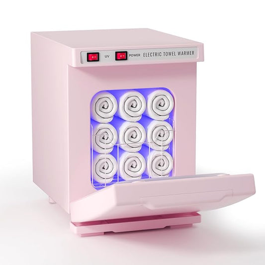 Hot Towel Warmer for Spa, 5.5L Thermostatic Towel Heater, 2-in-1 Professional Mini Towel Warmer, Beauty Salon and Spa Towel Warmers for Facial.(5.5L-Pink)