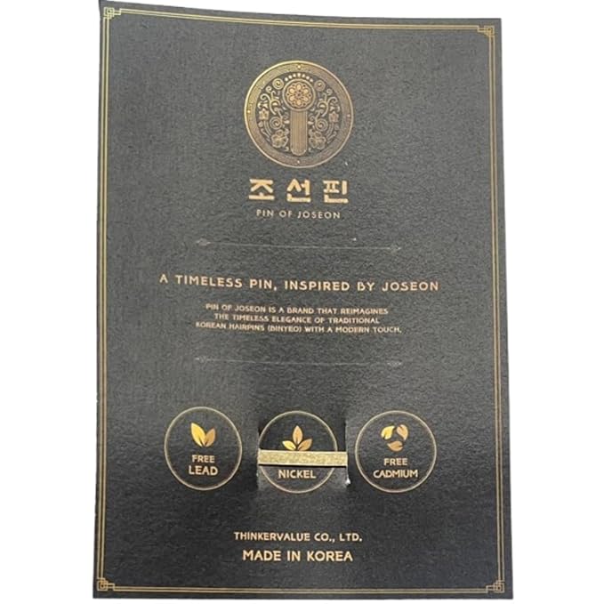 ThinkerValue Pin of Joseon - Korean Traditional Style Hairpin Accessory, Hair Clips, Alloy Base with Gold Plating, Ideal for Gifts or Souvenirs (Flower Blossom)
