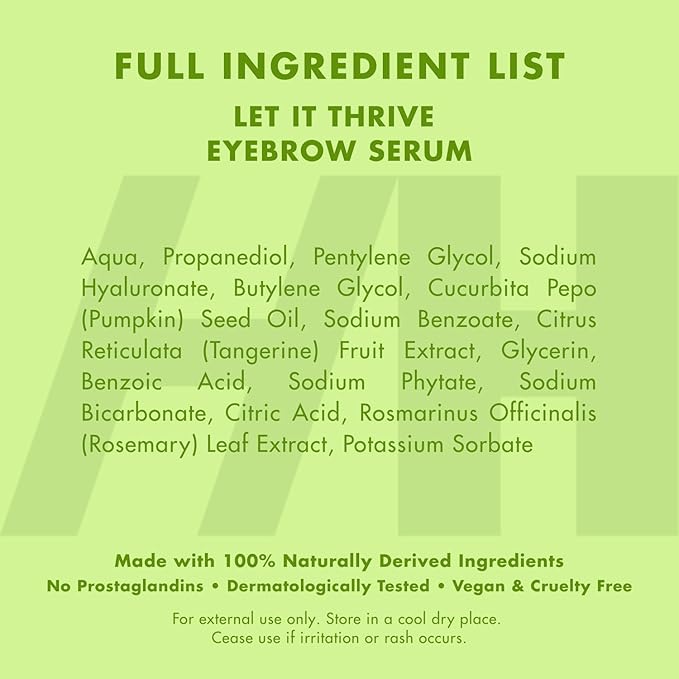 Handmade Heroes Eyebrow Growth Serum – Natural Vegan Brow Enhancer with Rosemary & Pumpkin Seed Oil – Prostaglandin Free Serum for Thicker, Fuller Looking Brows – Gentle & Nourishing Formula