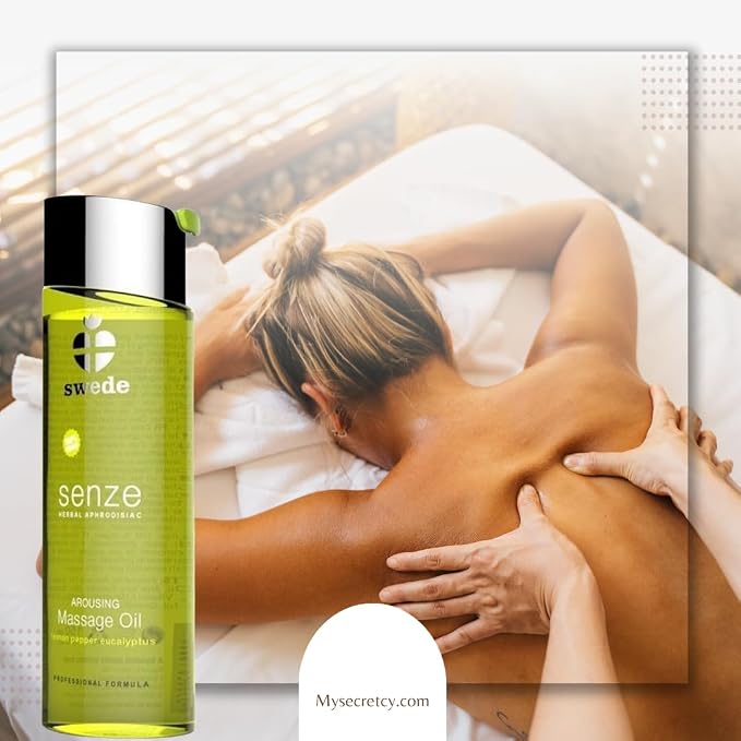Swede Arousing Massage Oil Herbal Aphrodisiac Erotic Warming Body Oil Foreplay Sensual Massage Oil for Couples Yoni Relaxing Full Body Lotion Massage Oil Romatic Date Night Therapy 2.5oz 75ml