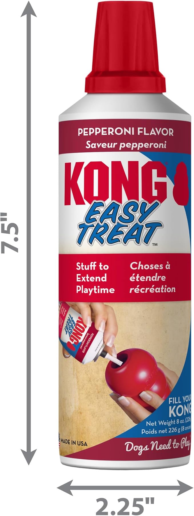 KONG Easy Treat Pepperoni Dog Paste 3-Pack – Mess-Free Stuffing Treat
