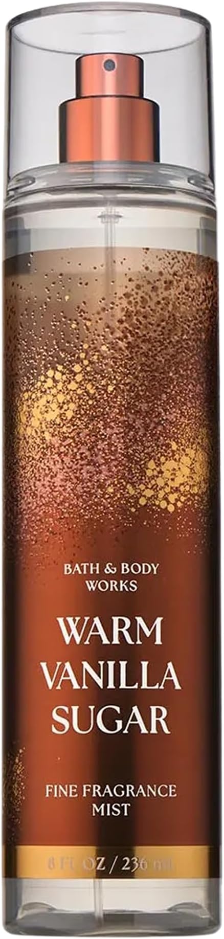 Bath & Body Works Warm Vanilla Sugar Fine Fragrance Mist, Body Spray & Perfume for Women, Long-Lasting Personal Fragrance, Sparkling Sugar and Sweet Vanilla Scent, 8 fl oz - 1 Pack