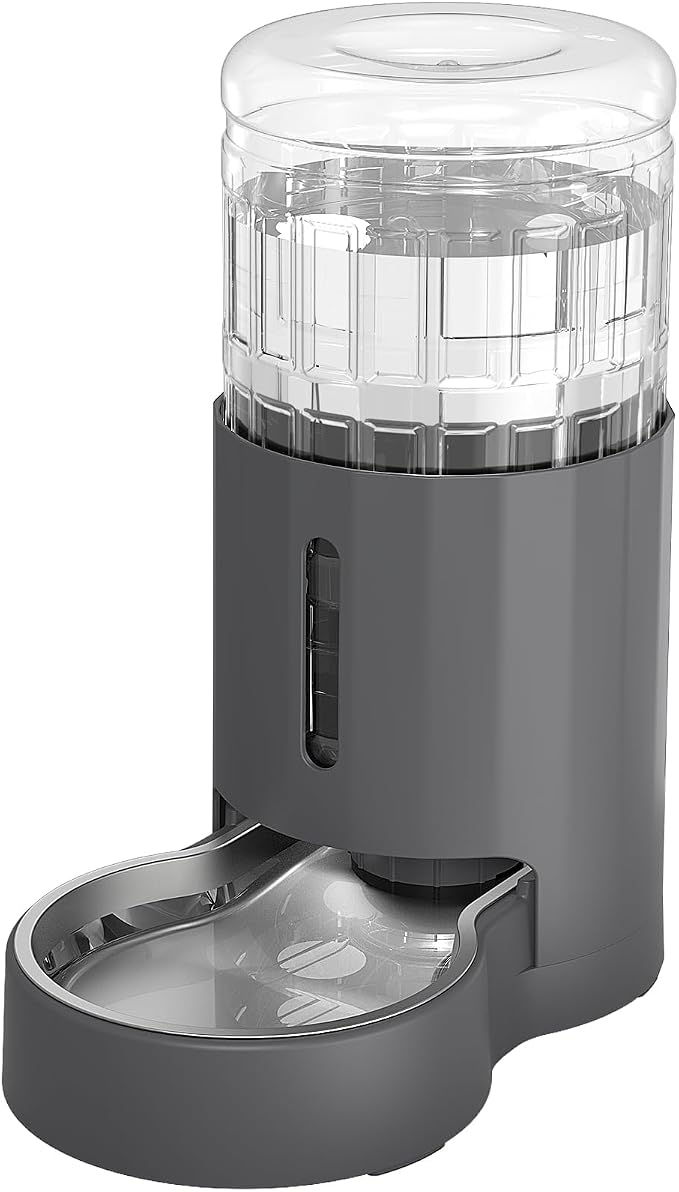 JUNSPOW Cat Water Dispenser and Stainless Steel Bowl | Automatic Gravity Water Dispenser for Cats or Small Medium Size Dogs, Large Capacity, Easy to Clean and Safe for Pets