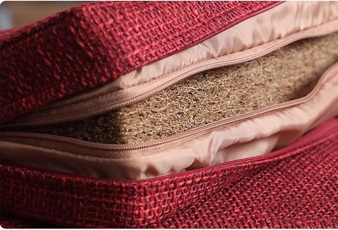 Portable Foldable Meditation Cushion Mat Set with Washable Cotton Linen Cover, Larger Yoga Mat Bolster Floor Pillows Seating for Adults Meditation Accessories coffee1-60CM