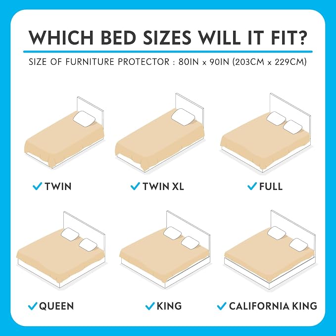 Paw Inspired Washable, Leakproof Couch Cover for Dogs, Pets, Adults | Pet Hair-Resistant, Reversible Protector Blanket for Sofa, Furniture or Bed (California King, King, Queen, Full, Twin Size) | Pet Hair Resistant, Leakproof Furniture Cover for Sofa o...