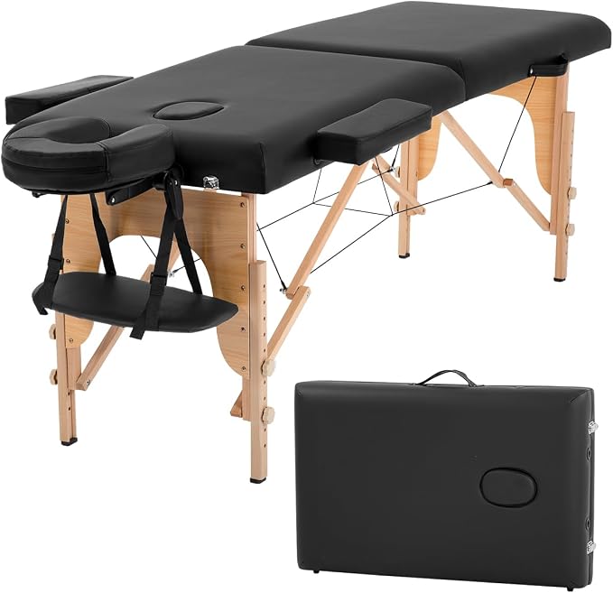 BestMassage Massage Bed Portable Massage Table 23 in Wide Lash Bed Height Adjustable 2 Folding with Non-Woven Bag for Spa Footmassage Facial CareSpa Tattoo