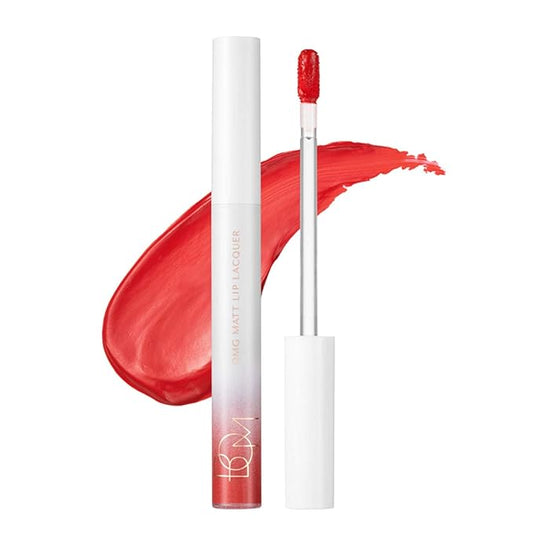 bom OMG Matte Lip Lacquer #BFF Waterproof Long Wearing Orange Red Liquid Lipstick, Matte Finish, Full Coverage 0.14 oz