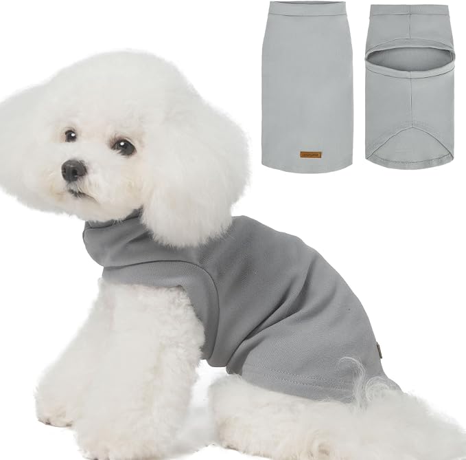 Cat Sweater Warm Fleece Pet Clothes for Cats Only | Soft Cat Vest Puppy Hoodie Coat, Fall Cold Winter Sweatshirt Pullover Clothing also for Small Dogs, Grey L