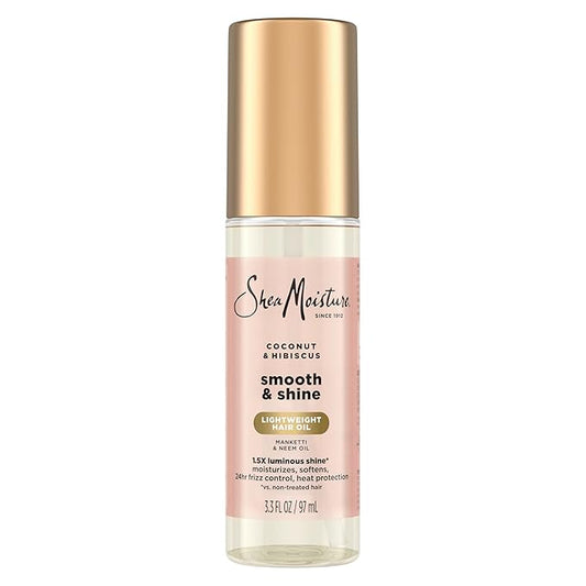 Shea Moisture Coconut & Hibiscus Smooth & Shine Oil Coconut & Hibiscus Softens And Hydrates Hair With Manketti And Coconut Oil For A Lightweight Texture 3.3 Fl Oz