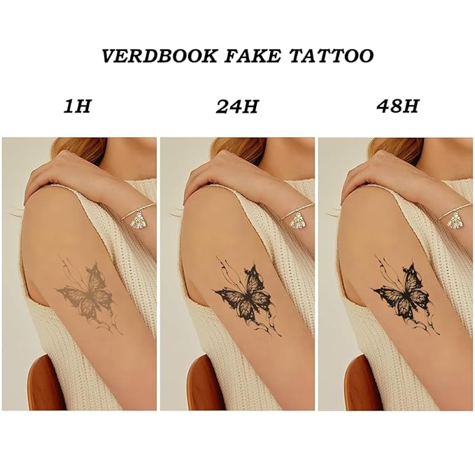 Waterproof Temporary Tattoos: 2-Sheet Tattoo Kit with Realistic Body Stickers, Semi-Permanent Tattoos for Adults Lasting 7-15 Days – Safe for Men & Women, Serpent Bloom