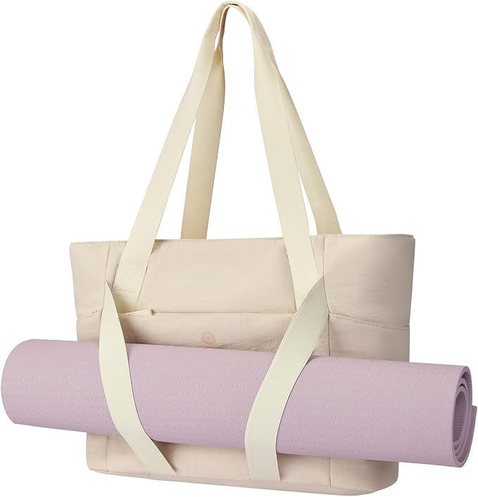 Axcone Women's Yoga Tote Bag with Luggage Sleeve & Mat Straps - Gym Work Bag for Office, Commute, Sports,Travel