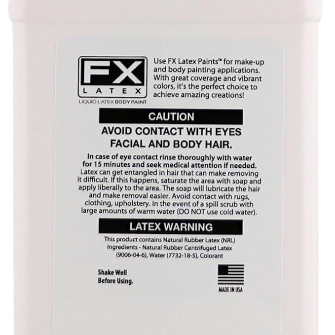 Liquid Latex - Face and Body Paint, Ammonia Free, Easy On and Off, Cosplay Makeup, Create Professional Monster, Zombie Arts 16 Oz (Yellow)