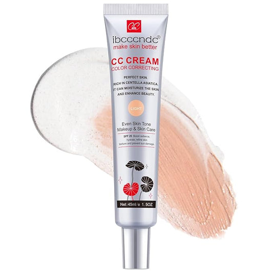 Color Correcting CC Cream With Centella Asiatica - Color Correcting Formula for Blemishes, Skin Redness, & Acne Marks - Lightweight - Moisturize Skin and SPF Protection, Even Skin Tone (Light)