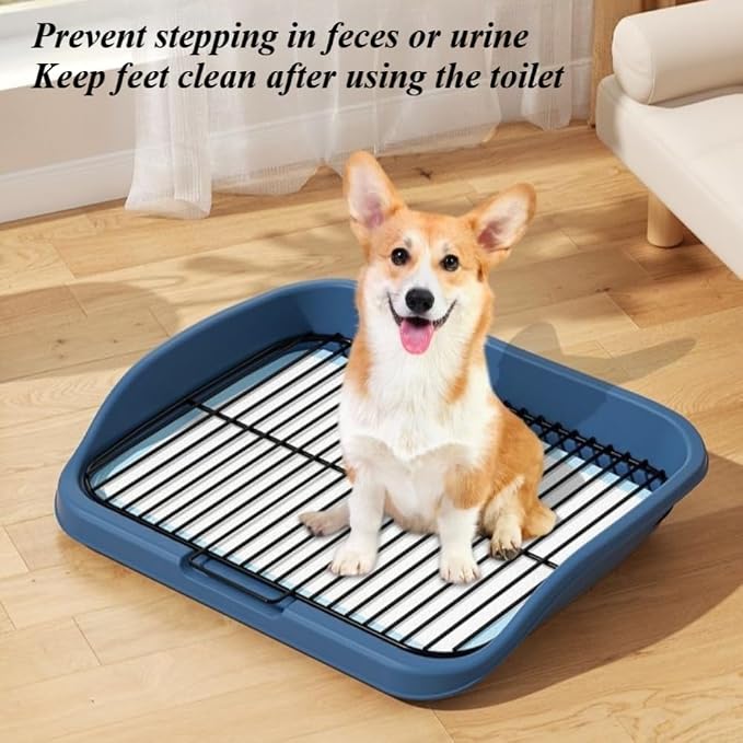 Mesh Dog Potty Tray Removable Stable Structure - Indoor/Outdoor Dog Training Toilet Litter Box for Small & Medium Dogs(Yellow)