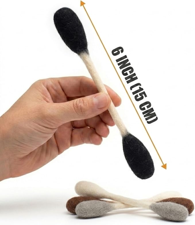 Glaciart One Swabs Cat Toys with Catnip - 6 Pk | Durable for Chew, Cute Cat Toys Interactive Kitty for Boredom, Exercise, & Play | Filled w/Organic Catnip for Anxiety & as Digestive Aid | Gift Idea