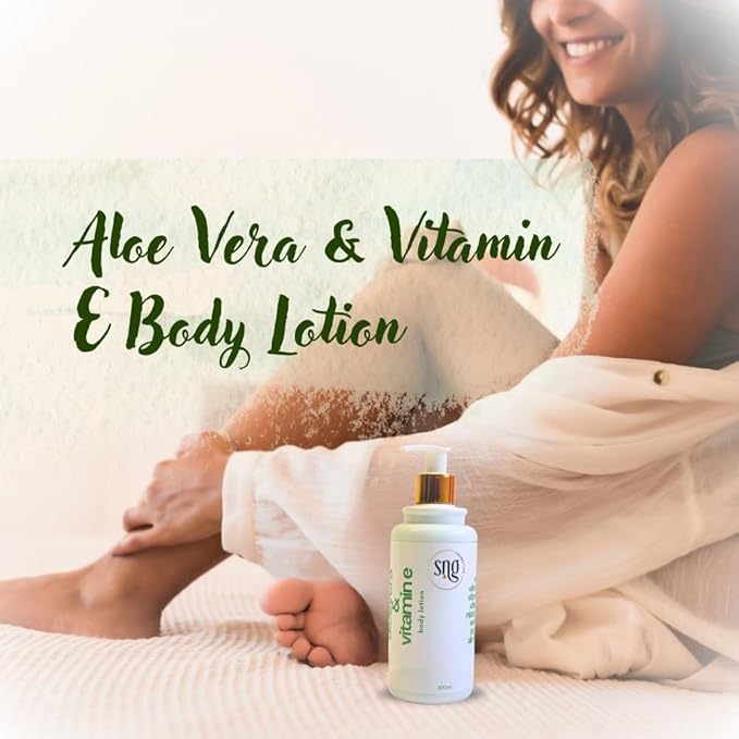 Moisturizing Aloe Vera Body Lotion, Lotions for Dry Skin with Niacinamide & Vitamin E, Paraben Free, Non-Greasy, Moisturizer, 10.14 FL OZ