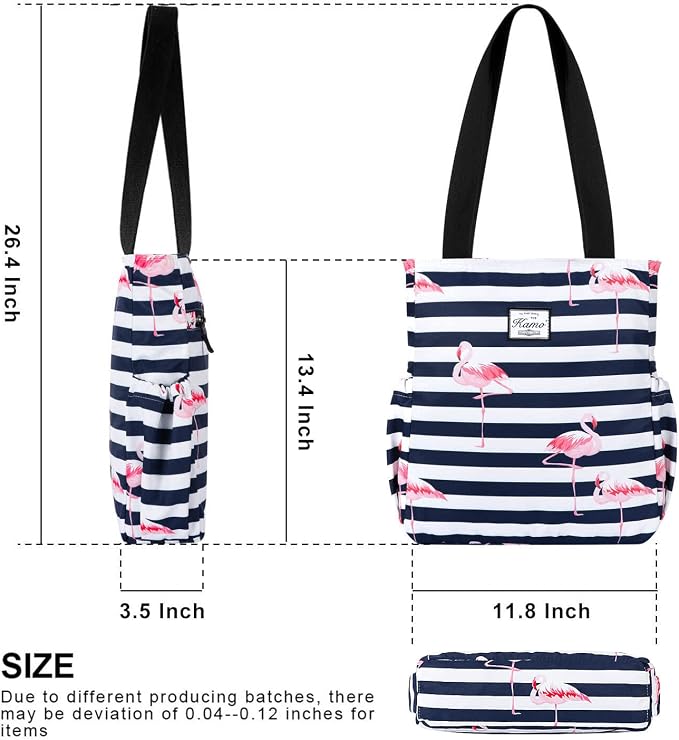KAMO Floral Tote Bag - Waterproof Lightweight Handbags Travel Shoulder Bag for Hiking Yoga Gym Swimming Travel Beach