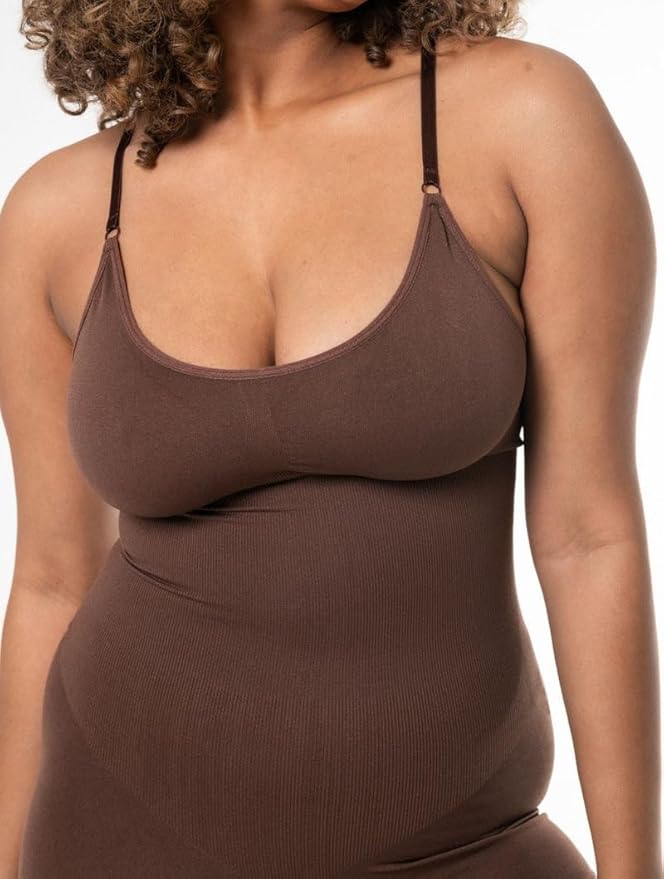 HeyShape Women's Seamless Tummy Control Waist Trainer Bodysuit - Full-Body Sculpting Shapewear with Round Neck