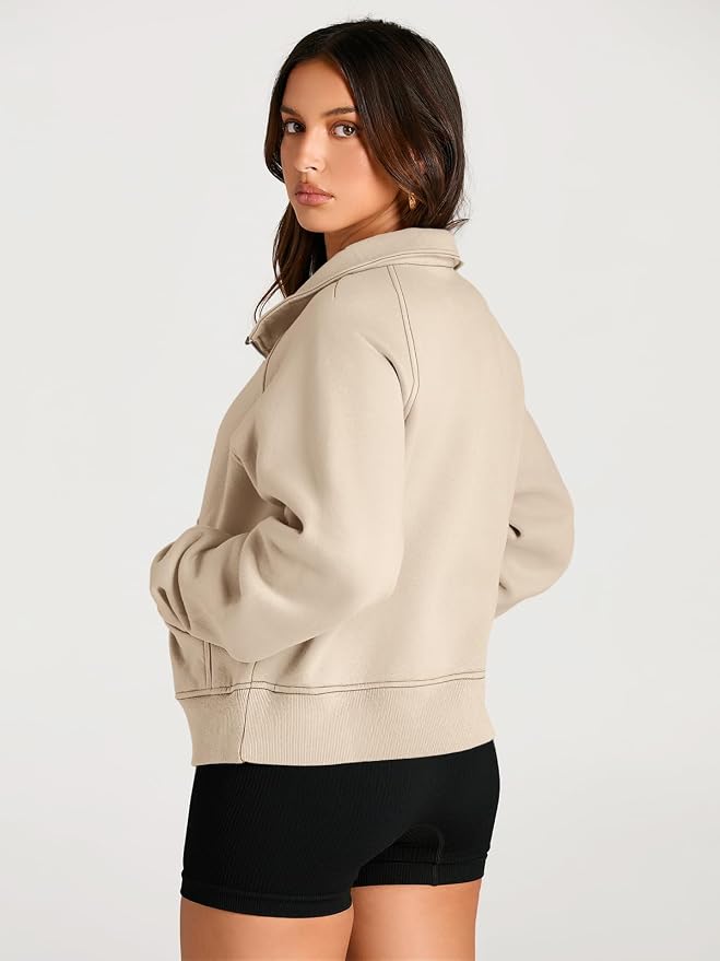 AUTOMET Womens Sweatshirts Half Zip Fleece Pullover Fall Outfits | Fall Fashion Clothes 2026,Cropped Sweatshirts,Cute Y2k Tops,Quarter Zipper Sweater,Winter Loungwear Outfits