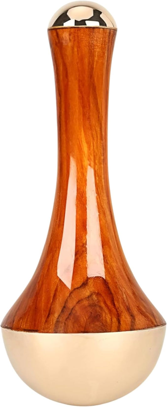 Kansa Wand Face & Body Massager, Bronze Wand with Wooden Handle, Detoxification & Deep Relaxation, Manual Massage Wand, Home Use