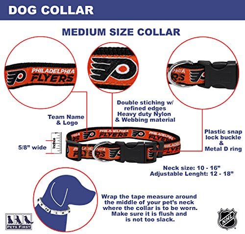 Pets First NHL Collar for Dogs & Cats. Adjustable, Cute, & Stylish! The Ultimate Hockey Fan Collar!