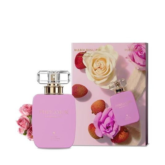 PUREAMOR Pheromone Perfume for Women, Balboa Rosa Extrait de Parfum Spray – Romantic Floral Scent with Rose, Lychee & Cashmere, Long Lasting Fragrance, 1.0 oz / 30 ml