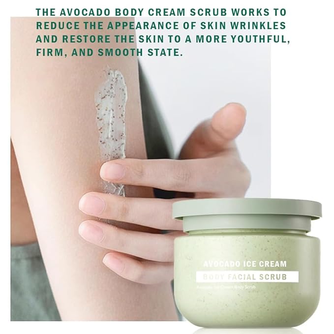 Body Scrub - Exfoliates & Deeply Nourishes for Smooth, Radiant Skin (Avocado)