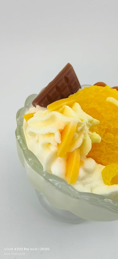 Generic Ice Cream Aromatherapy Candles, Glass Goblet, Decorative Dessert Shape, Fruit Fragrance, Birthday Festival Party Mother Gift (Coconut Fruit)