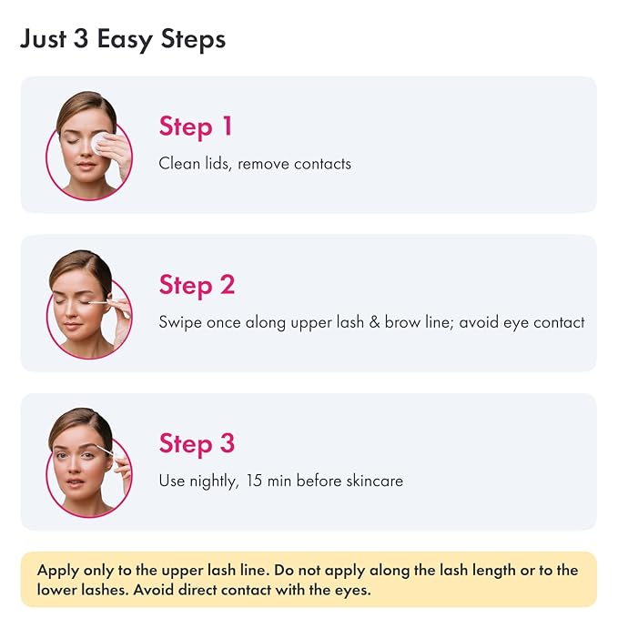 TOPLASH Eyelash Growth Serum - Innovative Formula for Longer, Thicker, Fuller Brows & Lashes - Natural, Cruelty-Free & Hypoallergenic - 0,05 Fl Oz(1,5 ml)