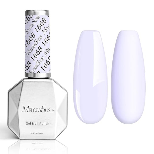 MelodySusie Thick White Gel Nail Polish,0.5fl oz Soak Off UV LED Purple White Gel Polish Gift for Women Nail Art Manicure Salon DIY Nail Design Decoration at Home-1668